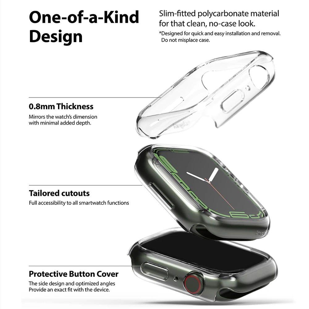 Ringke Slim Watch - Case for Watch 7 Smartwatch 45mm transparentí + černý obal 2x set