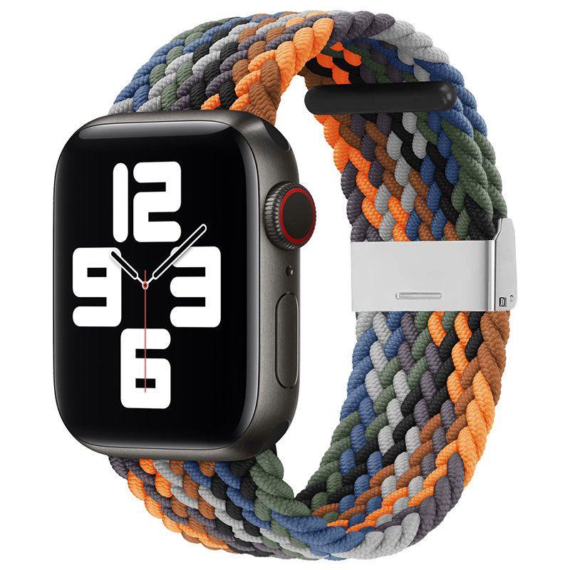 Strap Fabric opaska do Apple Watch 7 / 6 / SE / 5 / 4 / 3 / 2 (41mm / 40mm / 38mm) pleciony materiałowy pasek bransoletka do zegarka wielokolorowy (6)