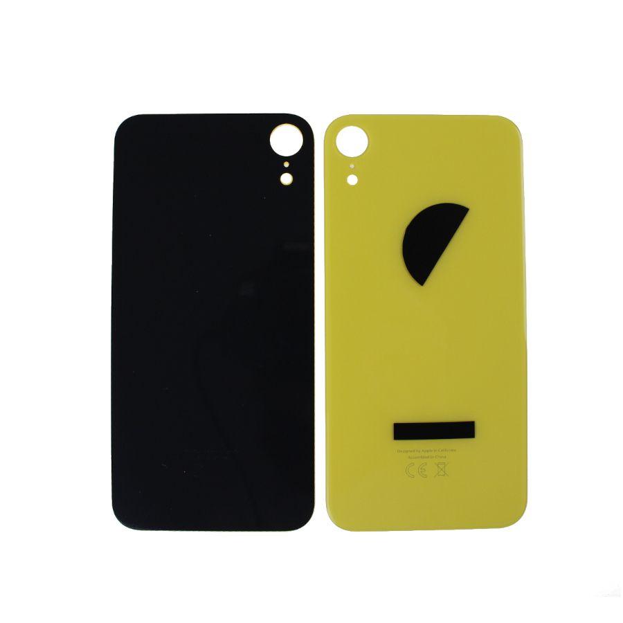 Battery cover iPhone Xr with bigger hole for camera glass - yellow