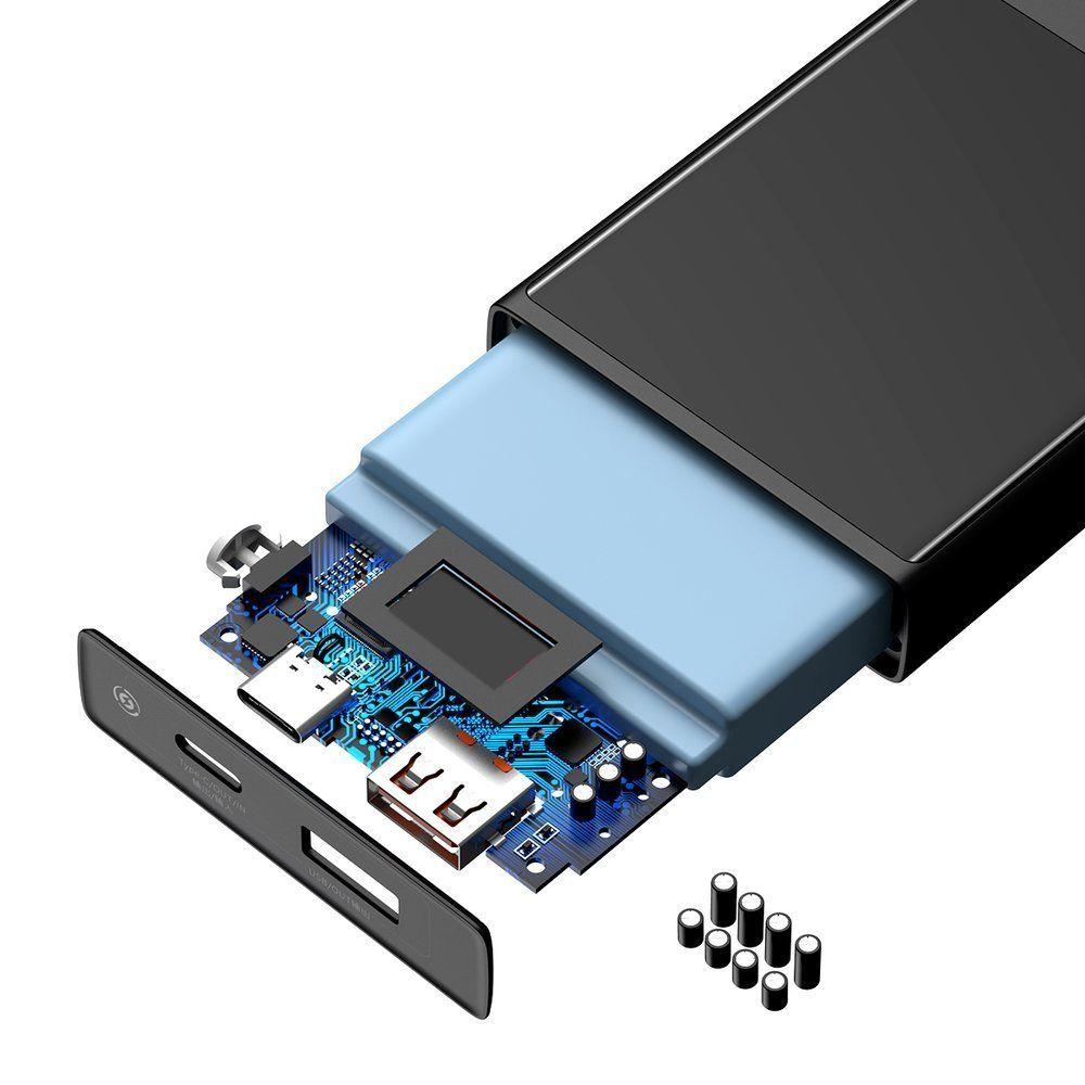 Baseus power bank 10000 mAh USB / USB Typ C 22,5 W 5 A Quick Charge 3.0 AFC FCP black (PPMN-A01)