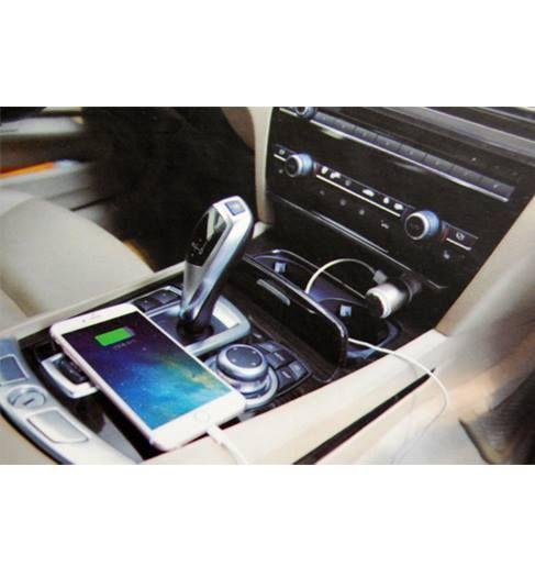 Headphone bluetooth + charger car AMW-80 white-silver