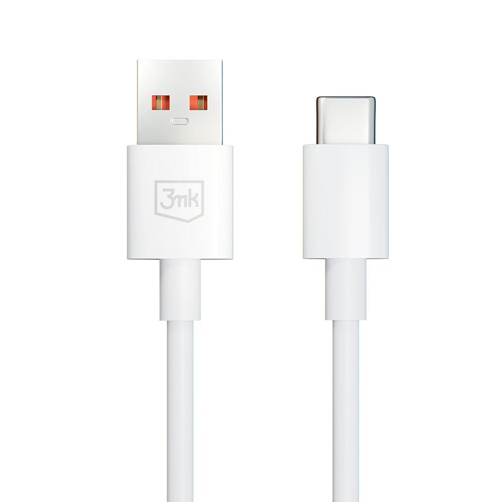 3mk Hyper USB kabel USB-A na USB-C 1,2 m 5A bílý