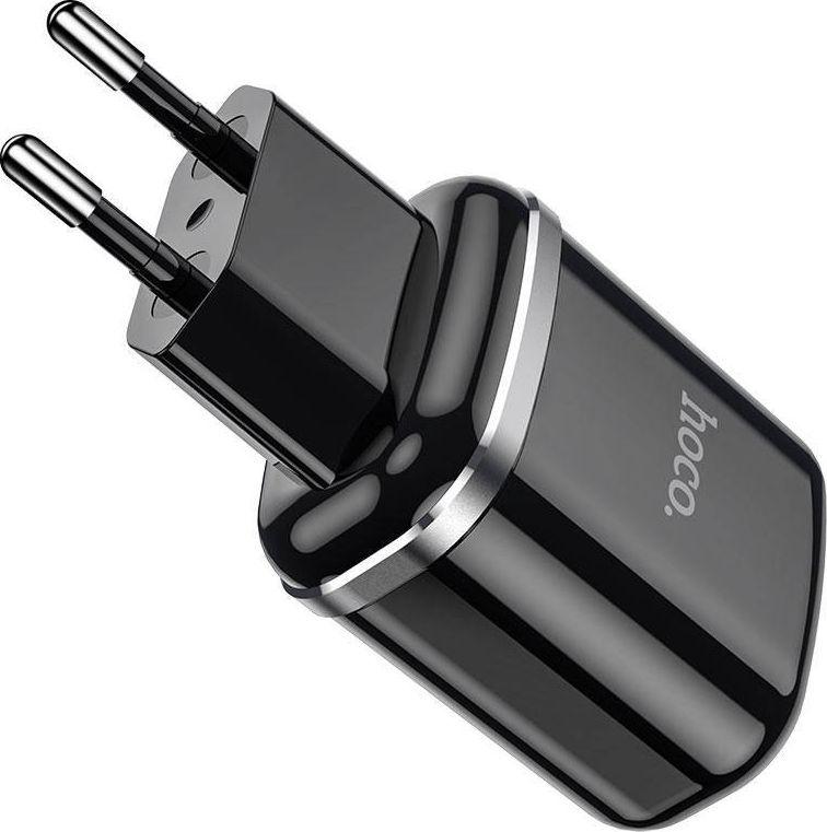 HOCO síťová nabíječka 12W (2.4A) 2x USB + MicroUSB kabel N4 černá