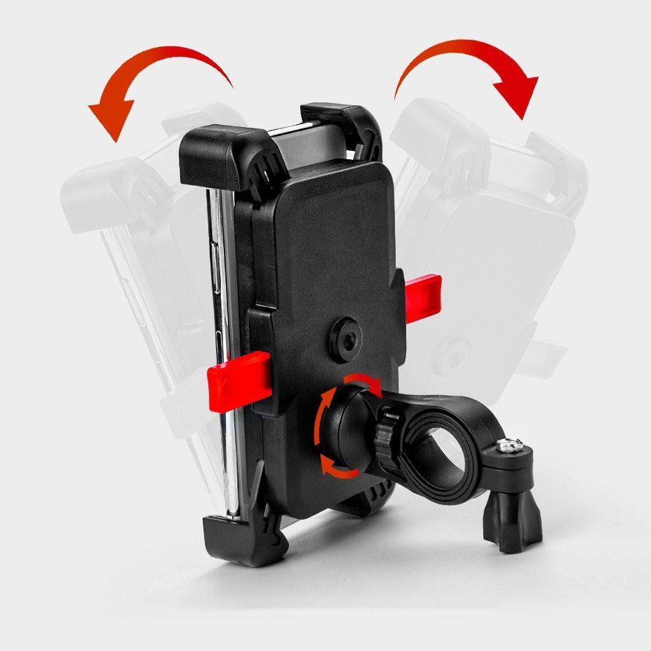 Black motorcycle handlebar phone handle