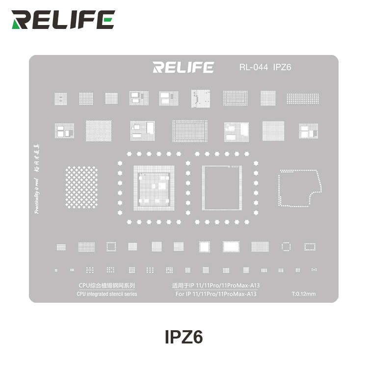Repair template for IC BGA IPhone 11 / 11 Pro / 11 Pro Max RELIFE RL-044  IPZ6