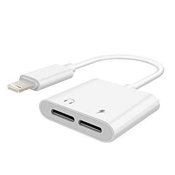 iPhone Dual Lightning Audio & Charge Adapter - silver