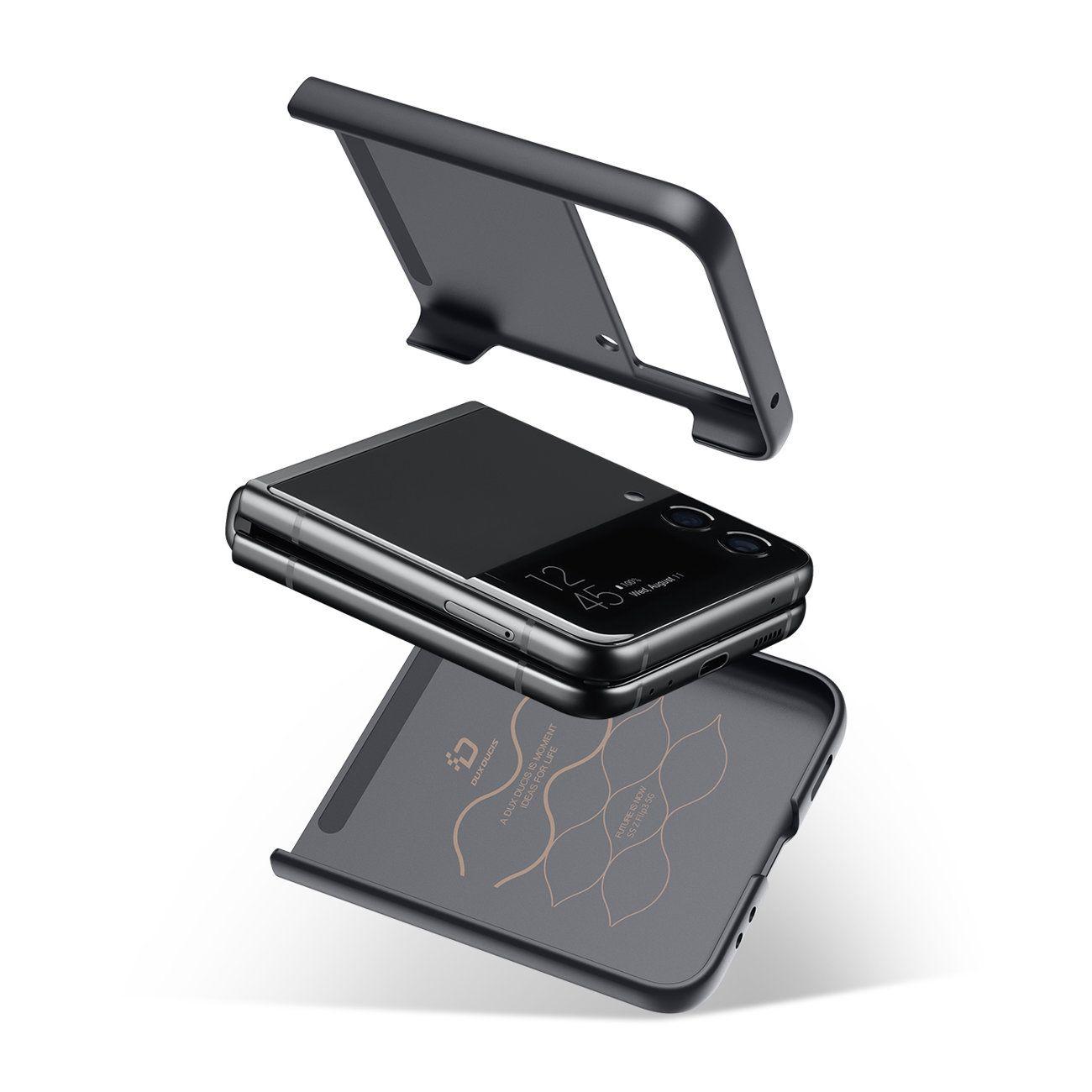 Dux Ducis Fino case is nylon covered Samsung Galaxy Z Flip 3 black