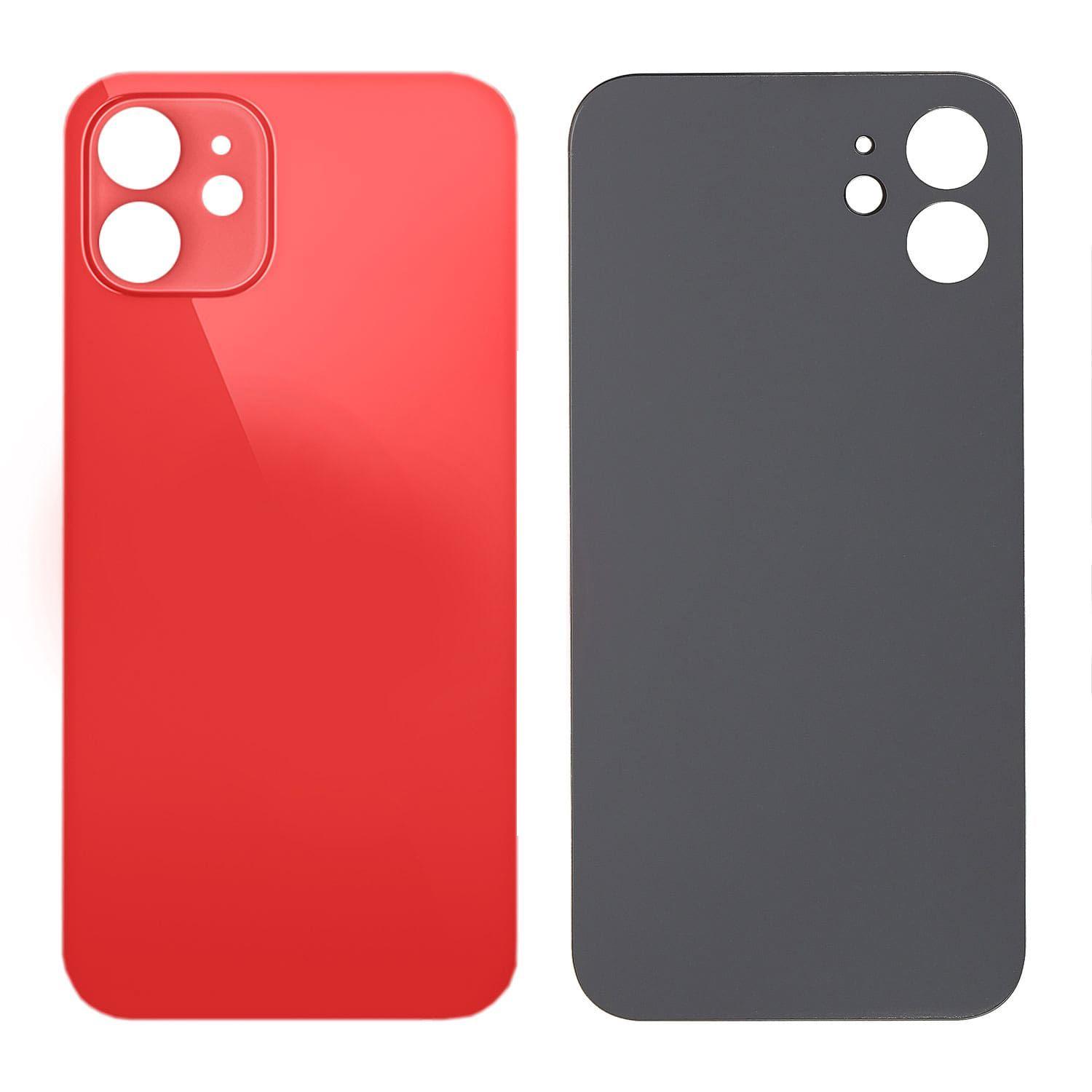 Battery cover iPhone 12 mini with bigger hole for camera glass - red