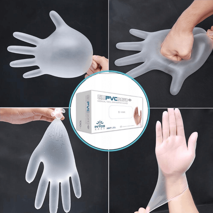 Rękawiczki Medyczne jednorazowe -(100sztuk) bezbarwne rozmiar M