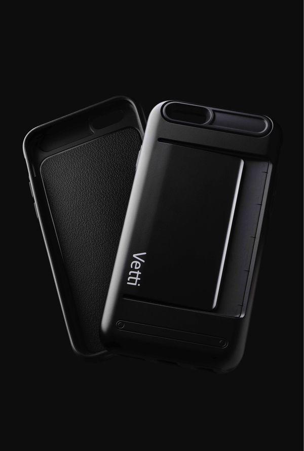 VETTI plastový Obal vysoké kvality + kreditky Samsung Galaxy S6 Edge G925  černý Cardid