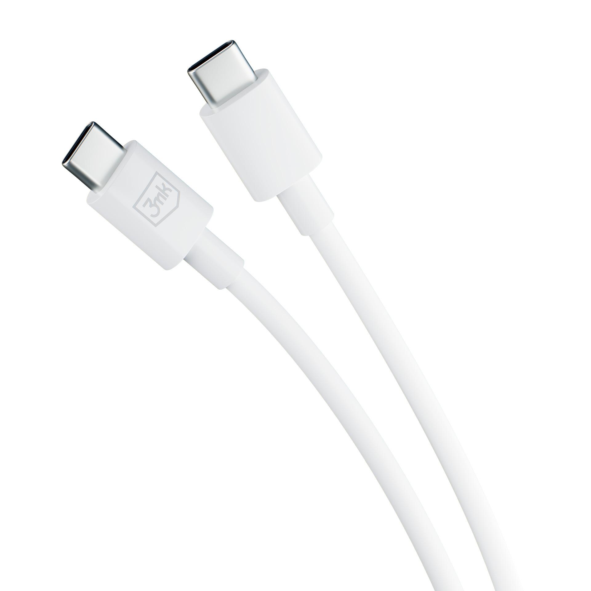 3MK Hyper kabel USB-C na USB-C 100W 1,2m bílý