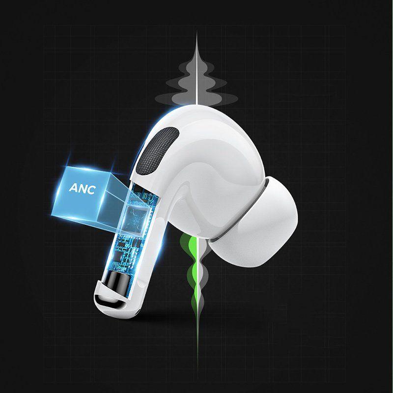 Joyroom Pro bezprzewodowe słuchawki Bluetooth 5.0 WTS z aktywną redukcją szumów ANC biały (JR-T03S)