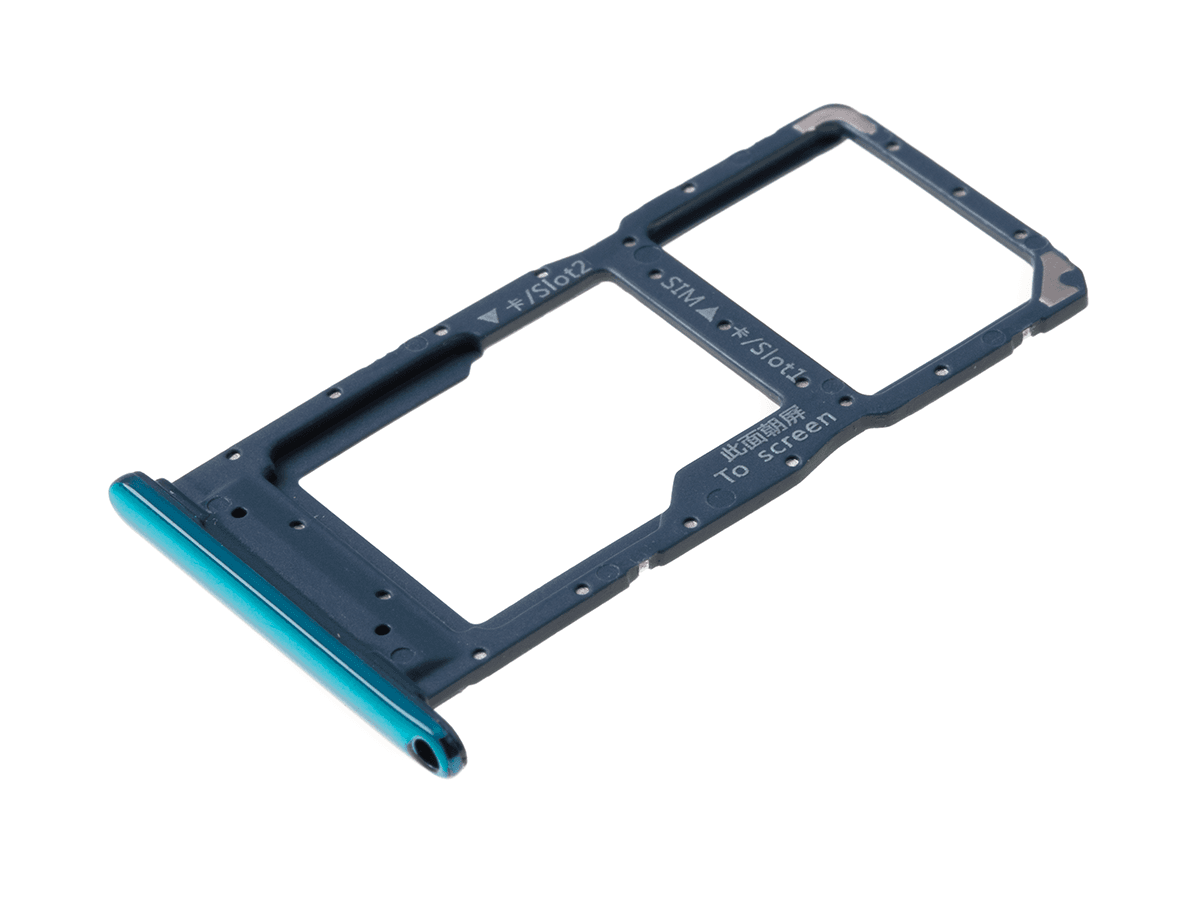 Originál Držák / Slot SIM a SD karty Huawei P Smart 2019 modrý