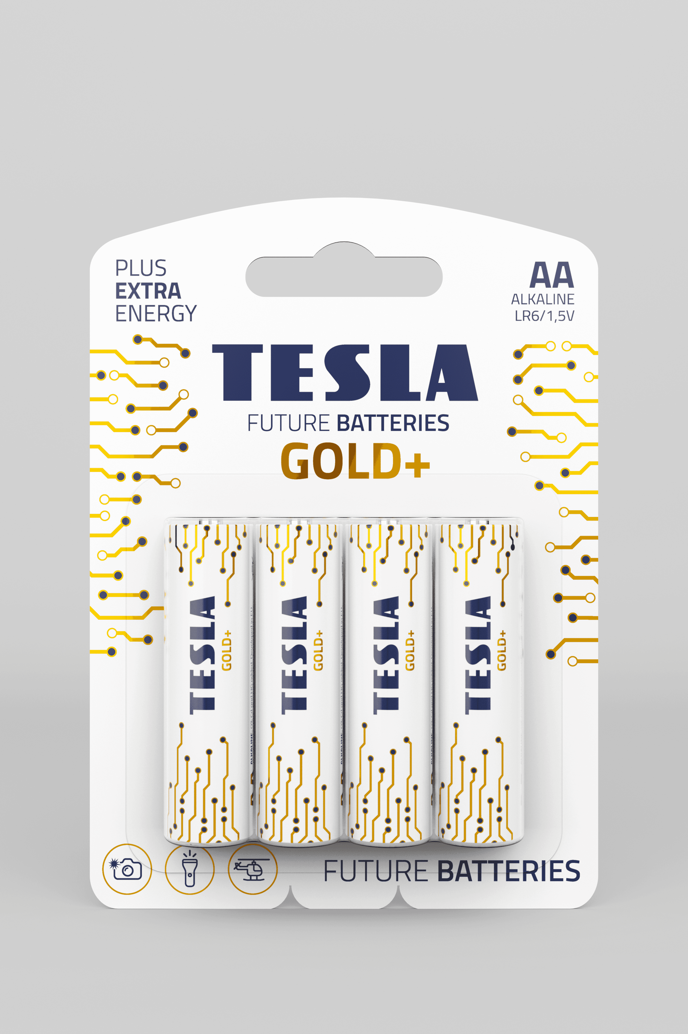 Alkalické baterie Tesla AA/LR6/1,5V 4kusy Gold+