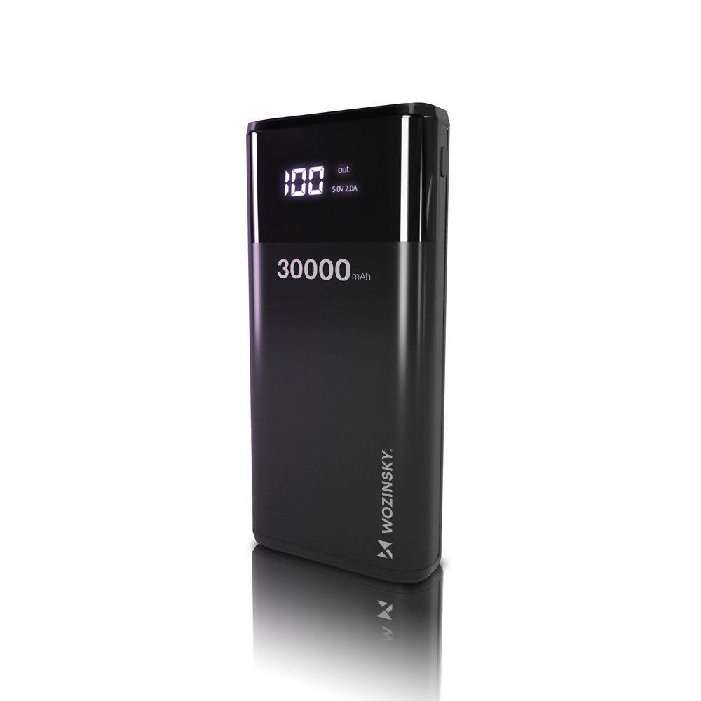 Wozinsky power bank 30000mAh 4 x USB with LCD display 4 A black