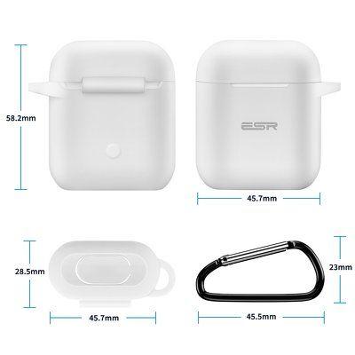 Silicone case airpods white with a carabiner