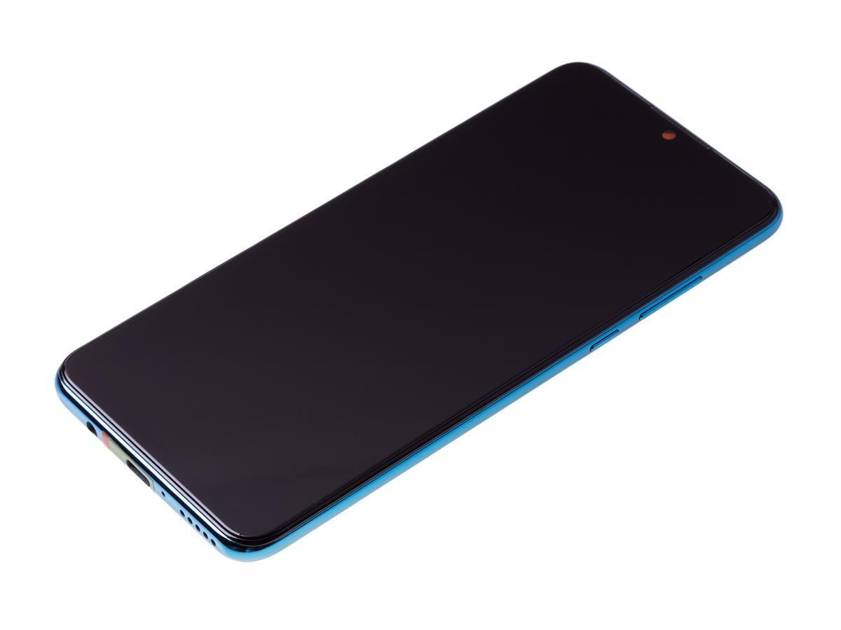 Wyświetlacz LCD + Ekran Dotykowy Huawei P30 lite + ramka niebieska MAR-L21
