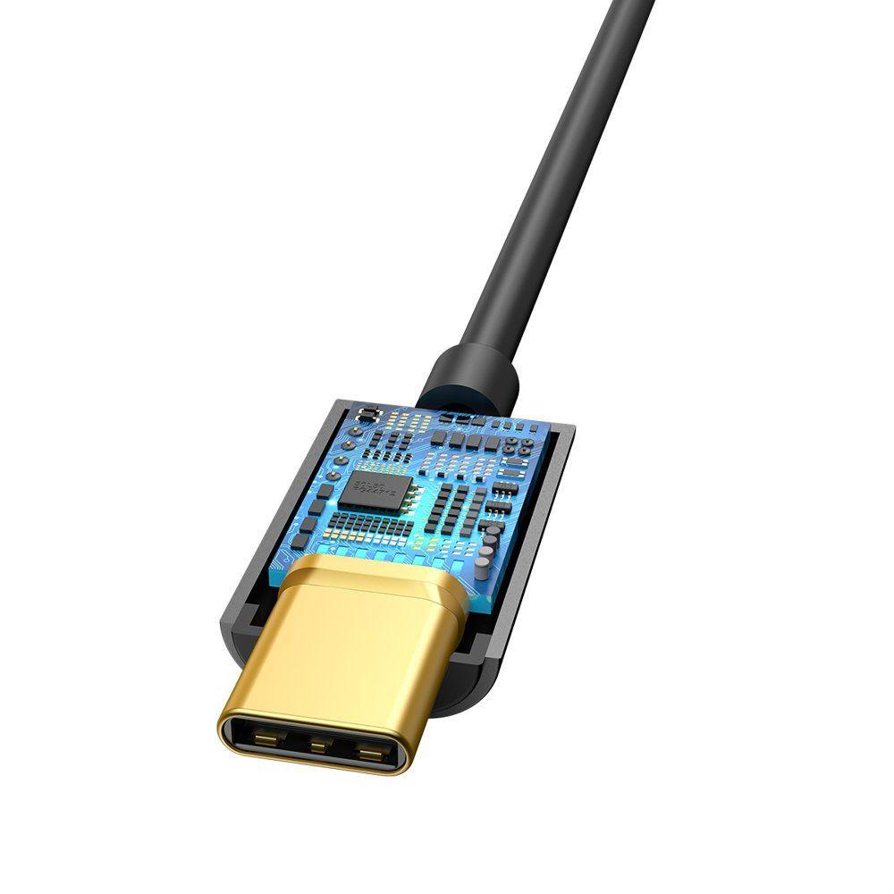 Baseus L54 adapter do słuchawek przejściówka z USB-C na gniazdo audio jack 3.5mm DAC 24 bit 48 KHz czarny (CATL54-01)