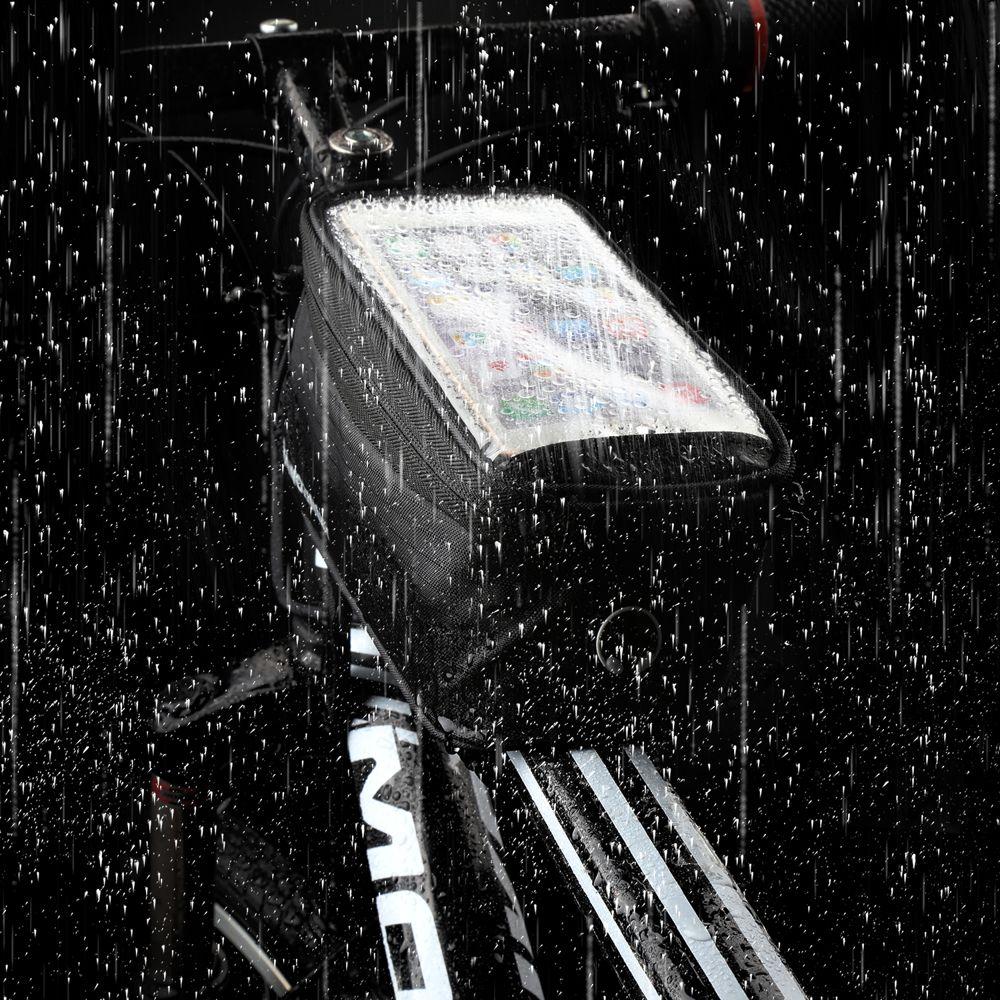 Wozinsky torba rowerowa na ramę pokrowiec na telefon do 6,5'' 1,5L czarny (WBB2BK)