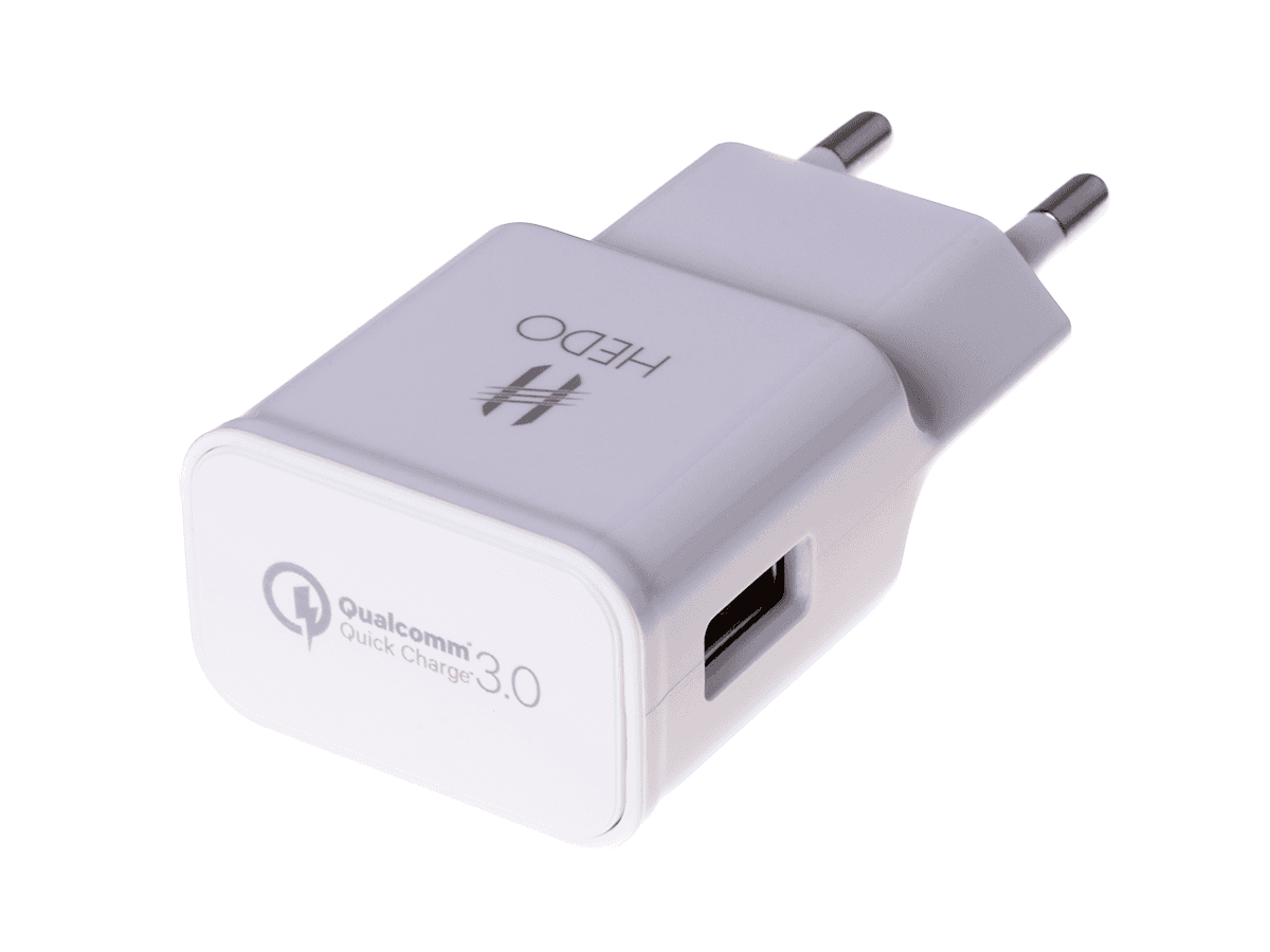 Adapter travel charger USB HEDO Qualcomm Quick Charge 3.0 2A - white (original)