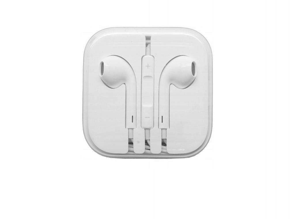 Słuchawki przewodowe iPhone 5/5G/5S/5C/6G (3,5 mm) białe (blister)