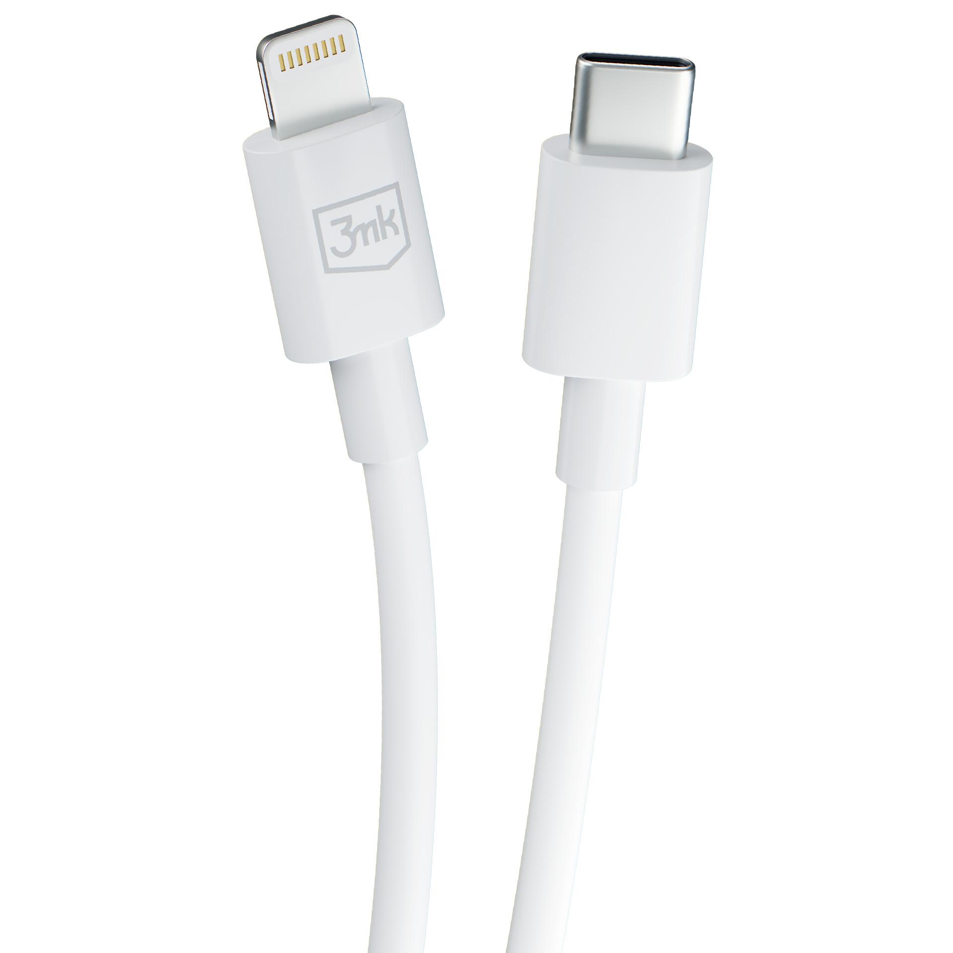 3MK Hyper kabel USB-C Lightning 20W 1,2m bílý