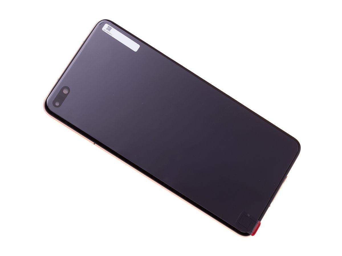 Originál přední panel LCD + Dotyková vrstva s baterií Huawei P40 zlatá