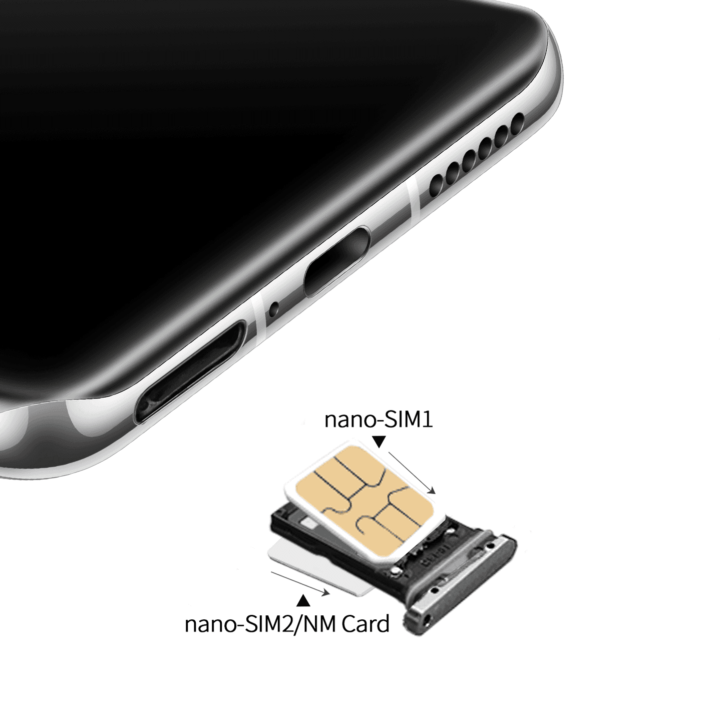 Oryginalna Szufladka karty SIM i SD Huawei P40 - srebrna