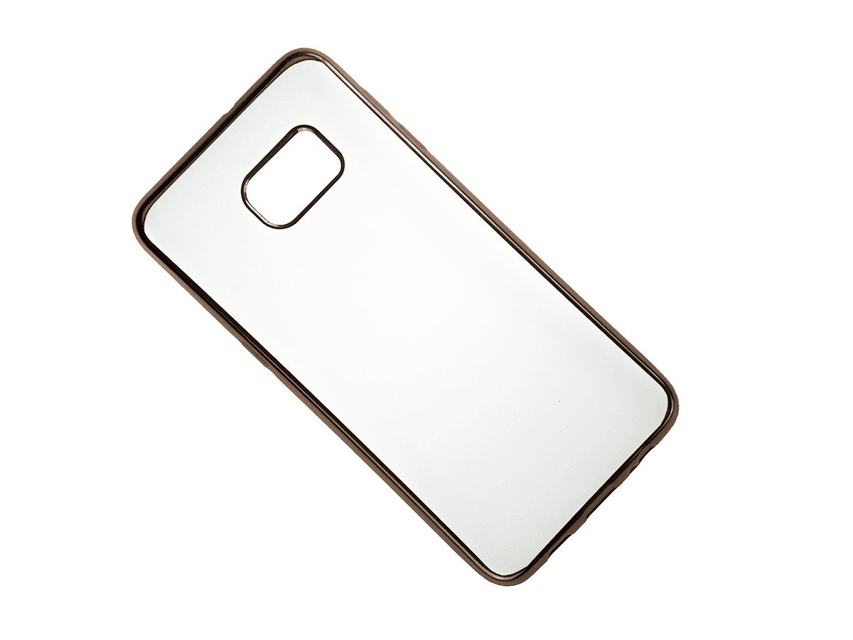 Nakładka żelowa złoty róż ramka Samsung S6 edge plus