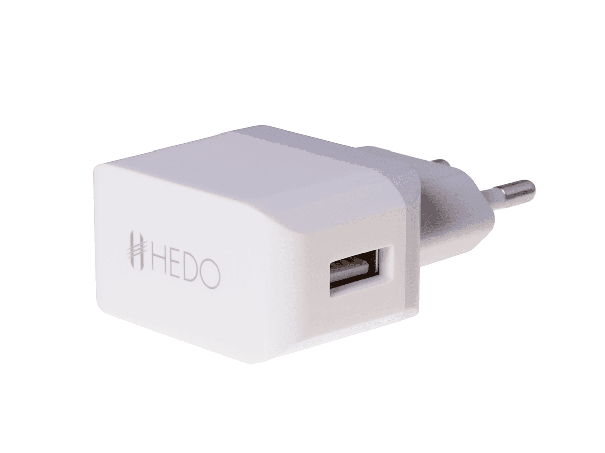 Oryginalna ładowarka sieciowa Adapter USB HEDO 2.1A - biała