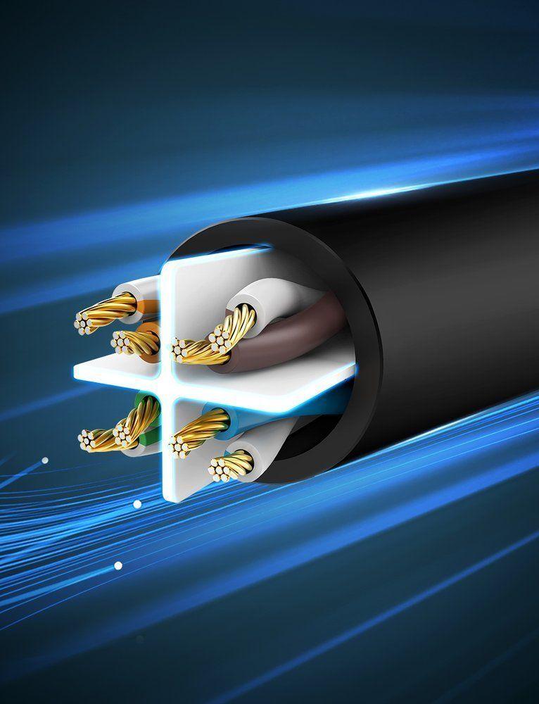 UGREEN kabel przewód internetowy sieciowy Ethernet patchcord RJ45 Cat 6 UTP 1000Mbps 5m czarny