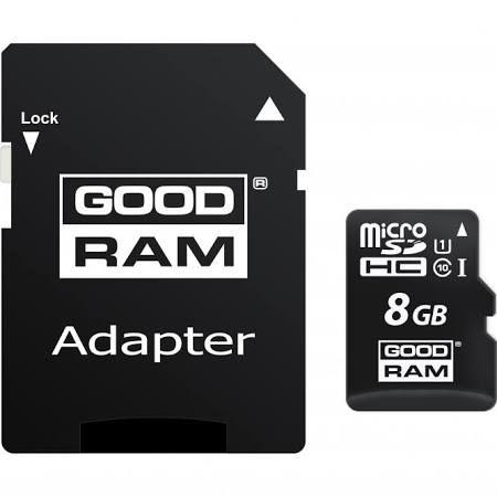 Paměťová karta micro USB 8GB + adaptér Goodram