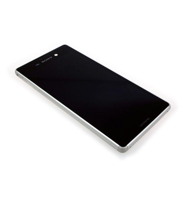 Originál LCD + Dotyková vrstva Sony M4 Aqua černá + stříbrný rámeček demont