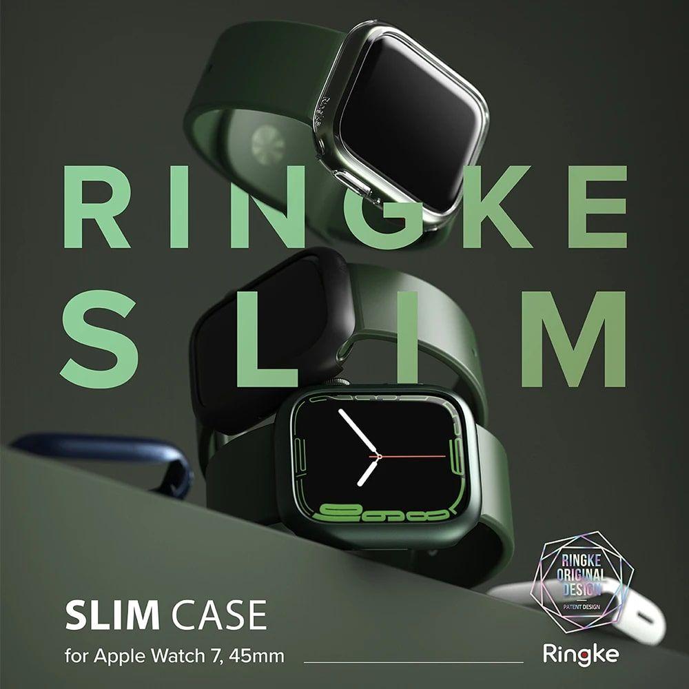 Ringke Slim Watch Case zestaw 2x etui na zegarem smartwatch Watch 7 45mm przezroczysty + czarny