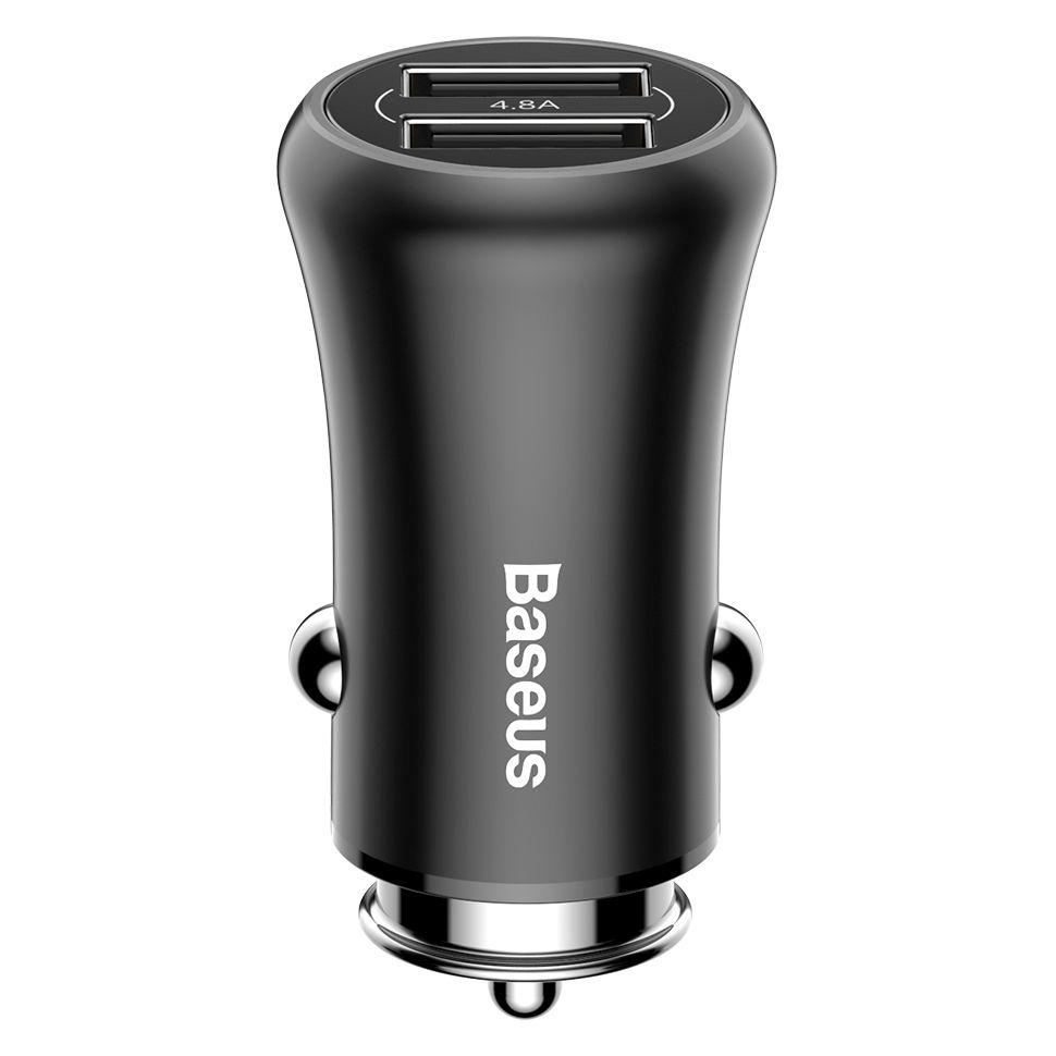 Baseus Gentleman uniwersalna ładowarka samochodowa 2x USB 4.8A czarny (CCALL-GB01)