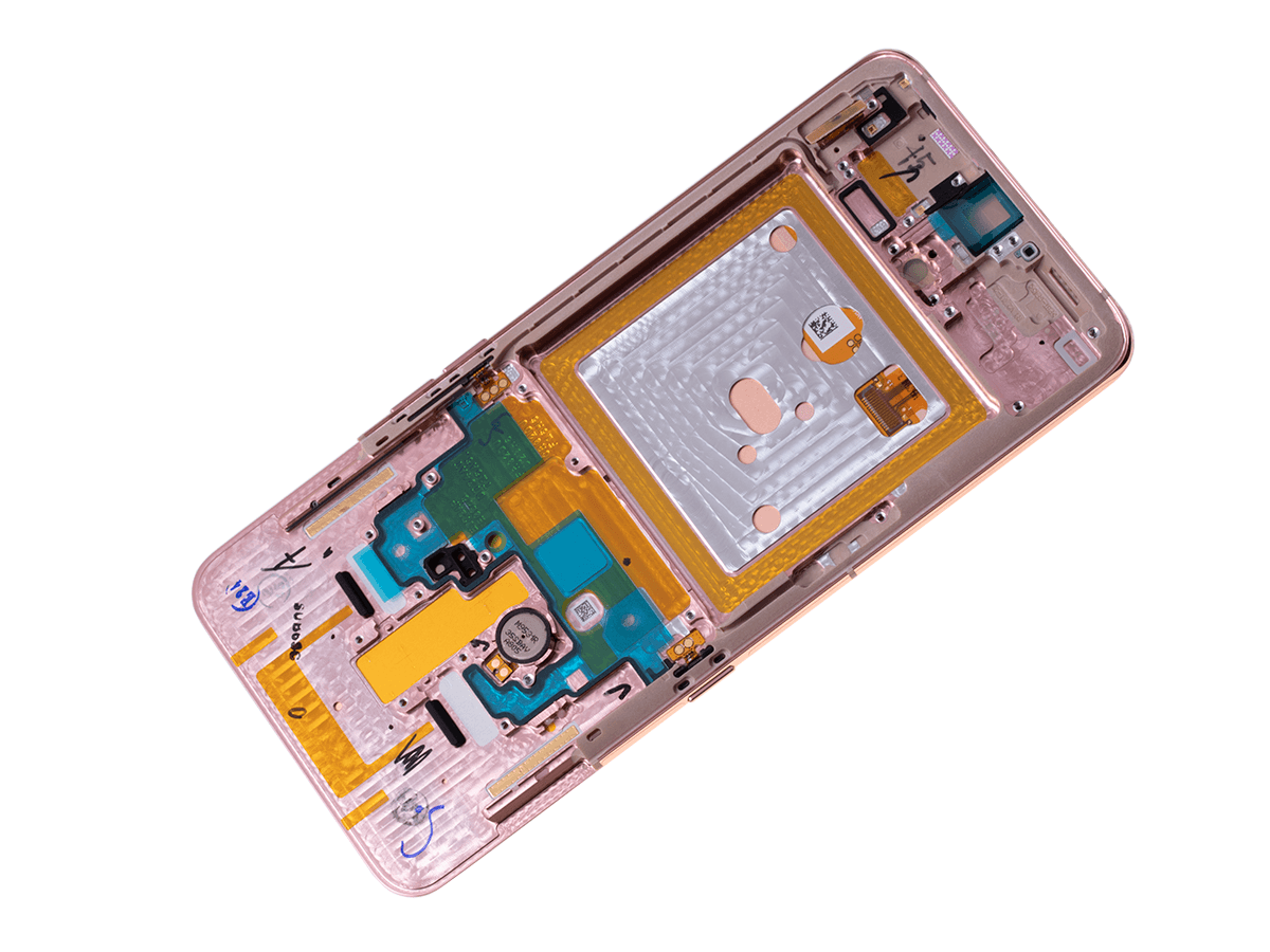 Originál LCD + Dotyková vrstva Samsung SM-A805 Galaxy A80 zlatá + rámeček