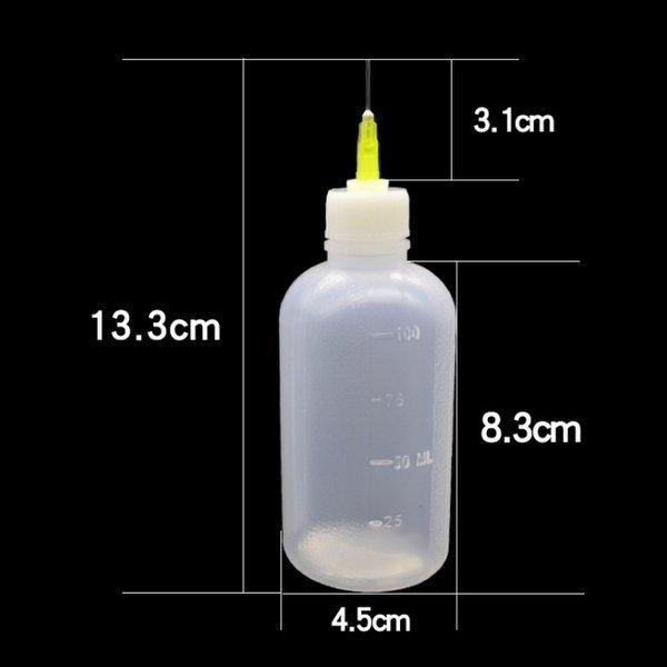 ESD láhev s jehlou pro dávkování tavidel a jiných tekutin - 100ml - dávkovací lahvička , láhev na tavidla