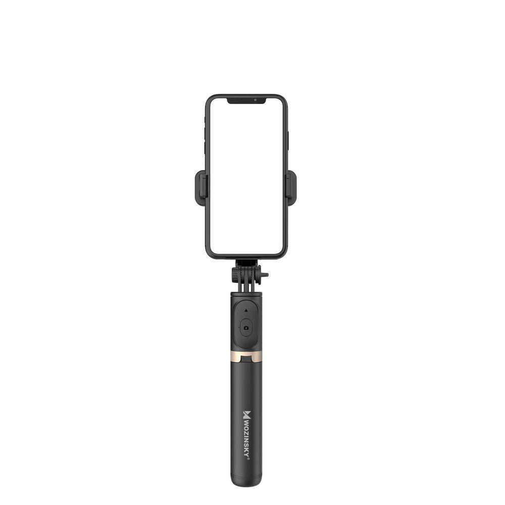 Wozinsky Selfie Stick Tripod teleskopowy statyw kijek do zdjęć + pilot Bluetooth czarny (WSSTK-01-BK)