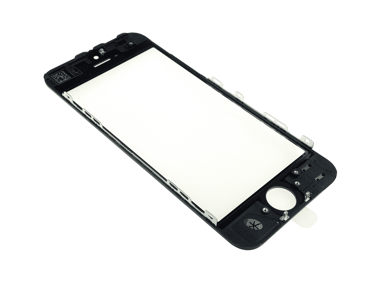 LCD Sklíčko + rámeček + OCA lepidlo iPhone 5G černé - sklíčko displeje