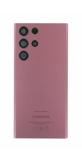 Oryginalna Klapka baterii Samsung SM-S908B Galaxy S22 Ultra - bordowa (Demontaż)