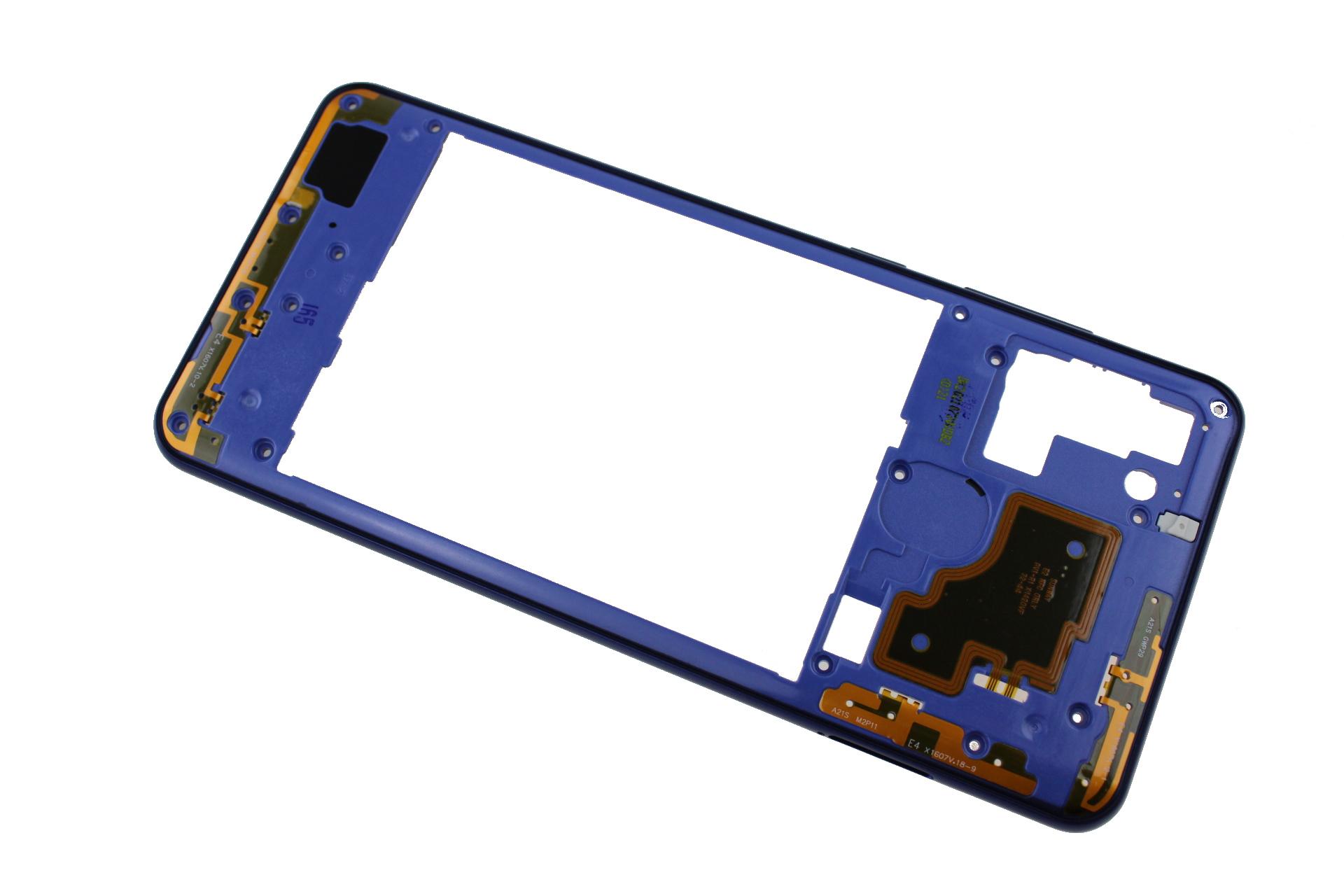 Originál Korpus středový díl Samsung Galaxy A21s SM-A217 modrý