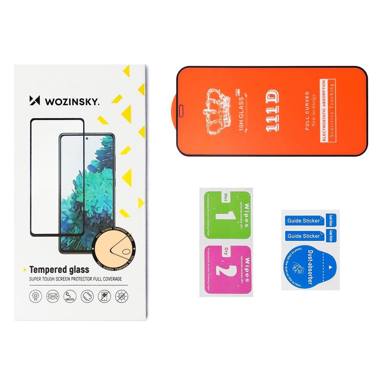 Wozinsky Full Glue Screen Protector Glass Full Coveraged with Frame Case Friendly for Xiaomi Mi Band 7 black