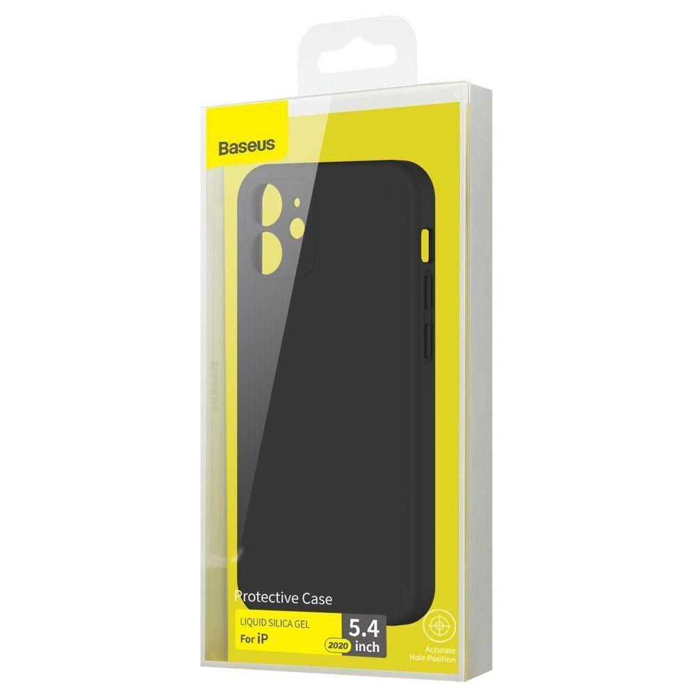 Silikonový obal Baseus iPhone 12 mini Liquid Silica Gel Case Flexible gel case Classic černý WIAPIPH54N-YT01