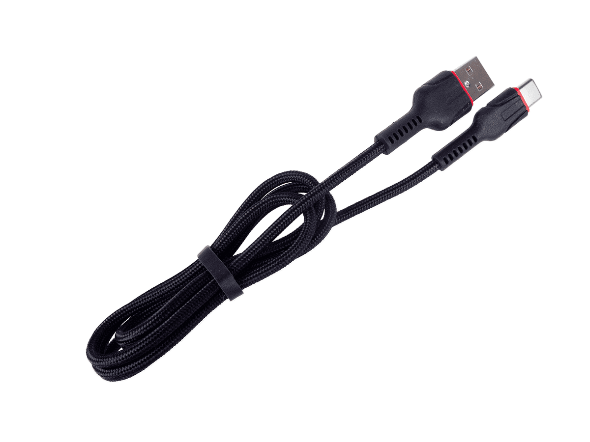 USB kabel Typ C Belly černý 1m  2.4A rychlé nabíjení
