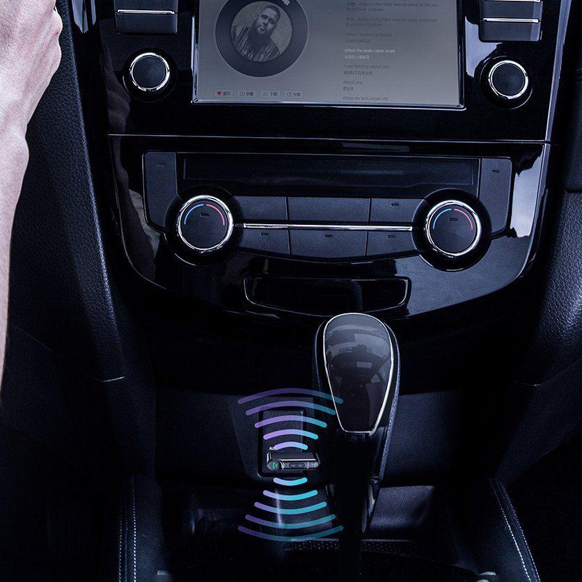Baseus Qiyin odbiornik dźwięku Bluetooth audio AUX mini jack do samochodu czarny (WXQY010001)