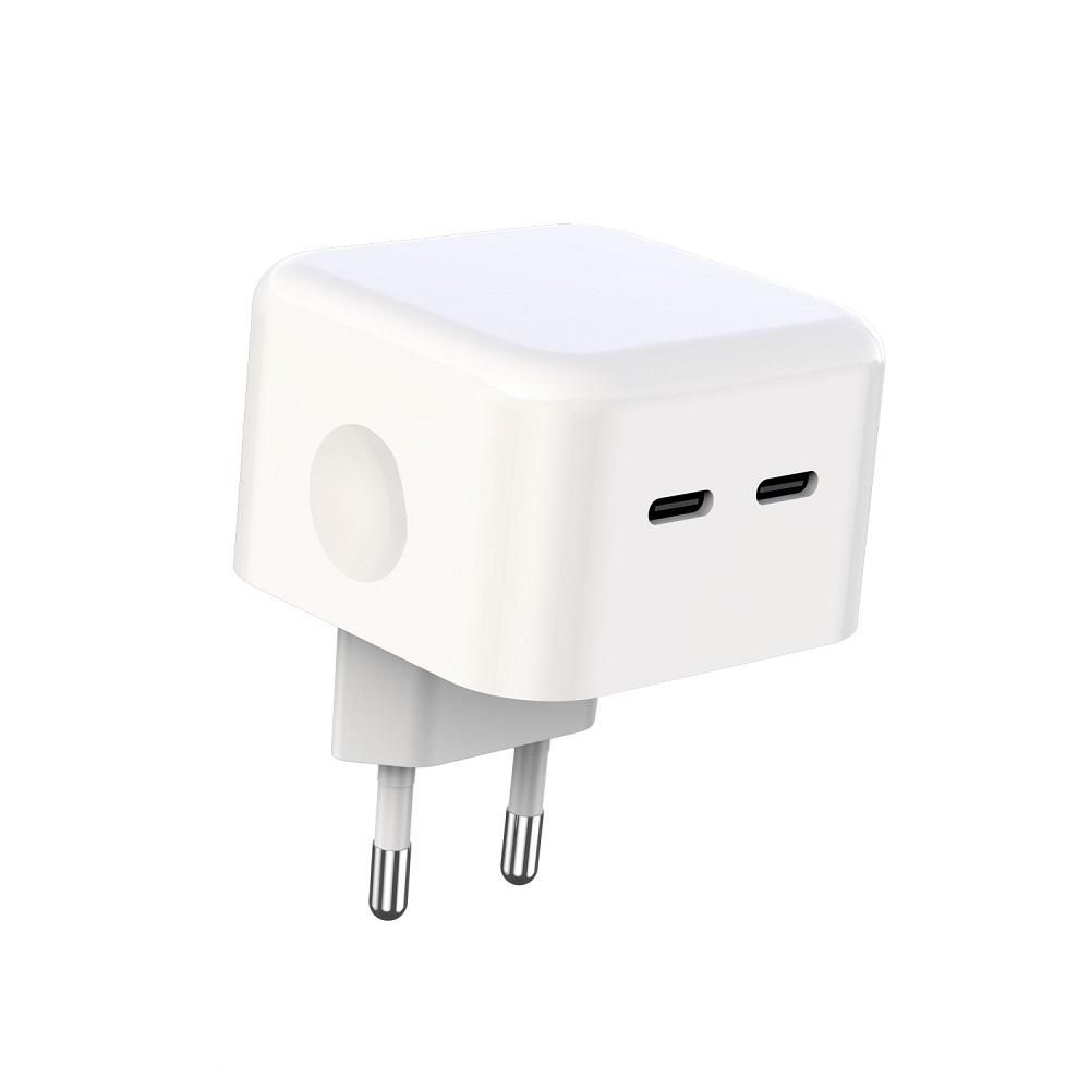 XO wall charger L102 PD 35W 2x USB-C white