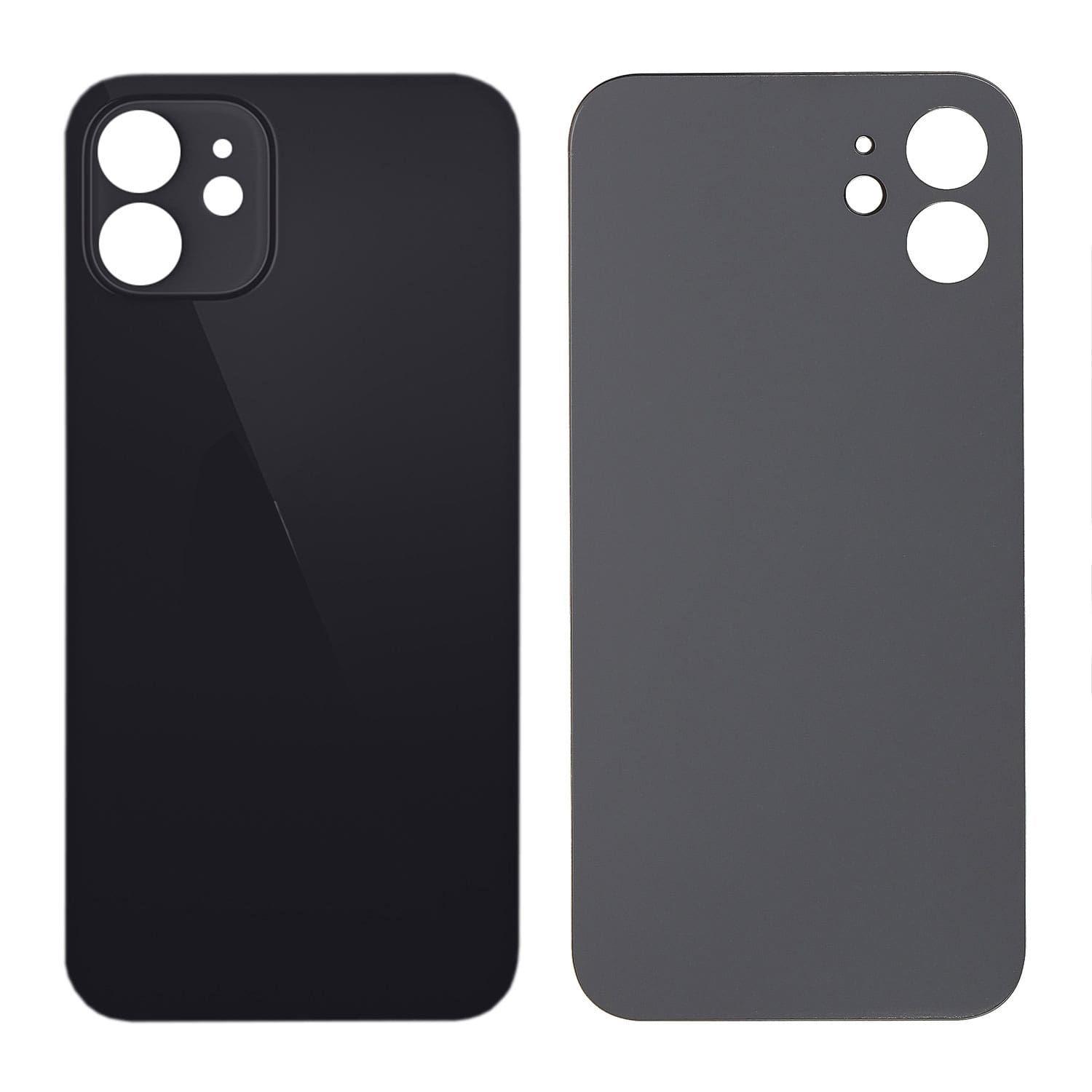 Battery cover iPhone 12 mini with bigger hole for camera glass - black