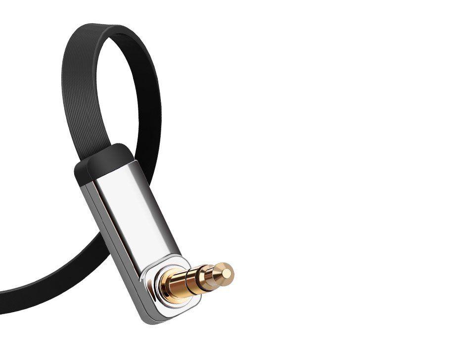 UGREEN płaski kabel przewód audio AUX 3,5 mm mini jack 1m srebrny