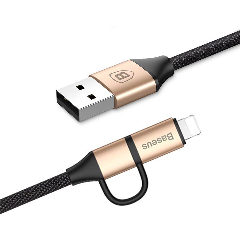USB kabel Baseus Yiven 2v1 (micro/iPhone) 1m zlatý