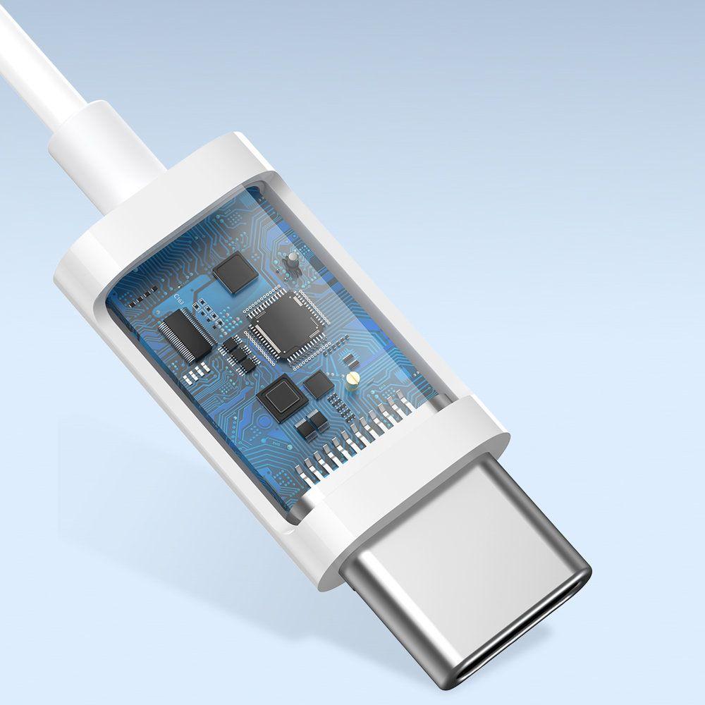 Baseus Encok C17 douszne słuchawki na kablu z mikrofonem USB Typ C białe (NGCR010002)